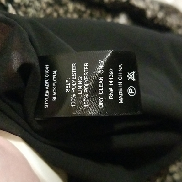 ASTRA / Symmetric Neck Puff Shoulder Dress In Black Floral / L / NWT - Picture 7 of 7